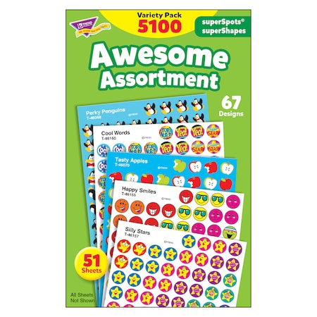 Trend Enterprises Awesome Assortment superSpots/superShapes Variety Pack, PK5100 T46826